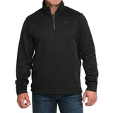 Cinch Men's Black 1/4 Zip Sweater Knit Pullover