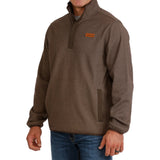 Front and side view of Cinch Men's Brown Knit Pullover 