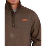 Close chest view of Cinch Men's Brown Knit Pullover 