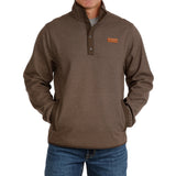 Front side view of Cinch Men's Brown Knit Pullover 