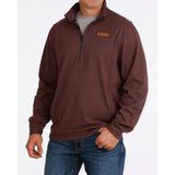 Angled View of Cinch Men's 1/2 Zip Purple Pullover