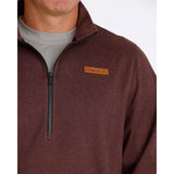Close-up View of Cinch Men's 1/2 Zip Purple Pullover