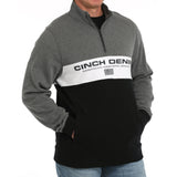 Cinch Men's Grey Denim 1/4 Zip Pullover
