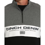Cinch Men's Grey Denim 1/4 Zip Pullover