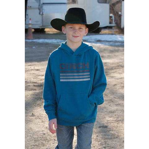 Teal Hoodie with Cinch Across the Front and a Kangaroo Pocket