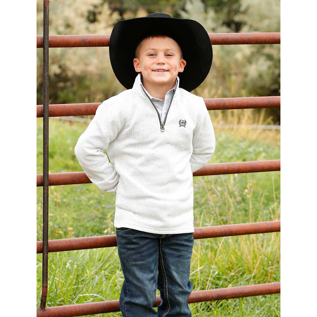 Cinch Boy's Grey 1/4 Zip Pullover Sweater