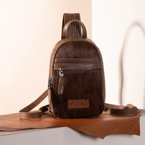 Wrangler Hair-on Cowhide Convertible Sling Bag