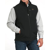 Right side view of Cinch black concealed carry vest with zip closure and chest logo
