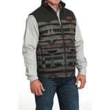 men's rust colored reversible vest with zip front-Aztec view side