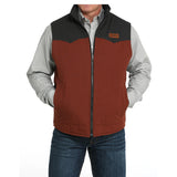 men's rust colored reversible vest with zip front