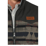 men's rust colored reversible vest with zip front log view