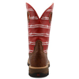 Twisted X Men's 12" Distressed Saddle/Ruby Square Toe Work Boot