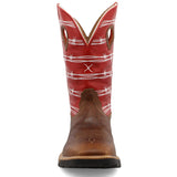 Twisted X Men's 12" Distressed Saddle/Ruby Square Toe Work Boot