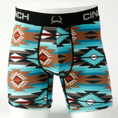 Cinch Men's Turquoise Aztec 6" Boxer Briefs