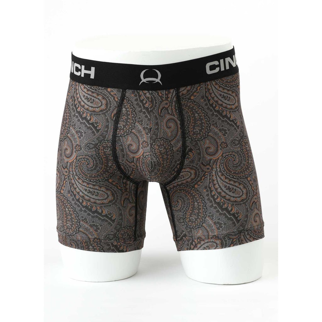 Front  View of Cinch 6" Paisley Boxer Shorts