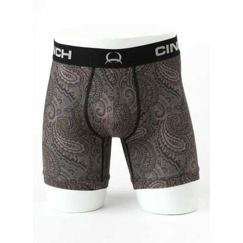 Front  View of Cinch 6" Paisley Boxer Shorts