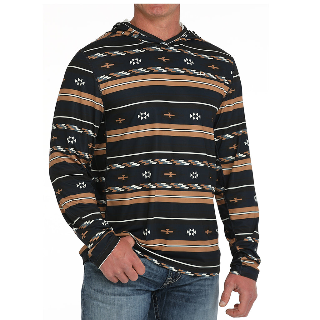 Cinch Navy and tan aztec arenaflex hoodie