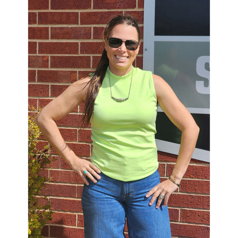 Mock style, lime color tank top 