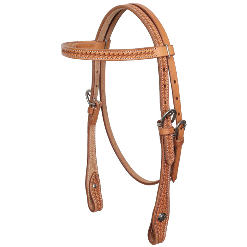 Showman Argentina Cow Leather Browband-Large Pony