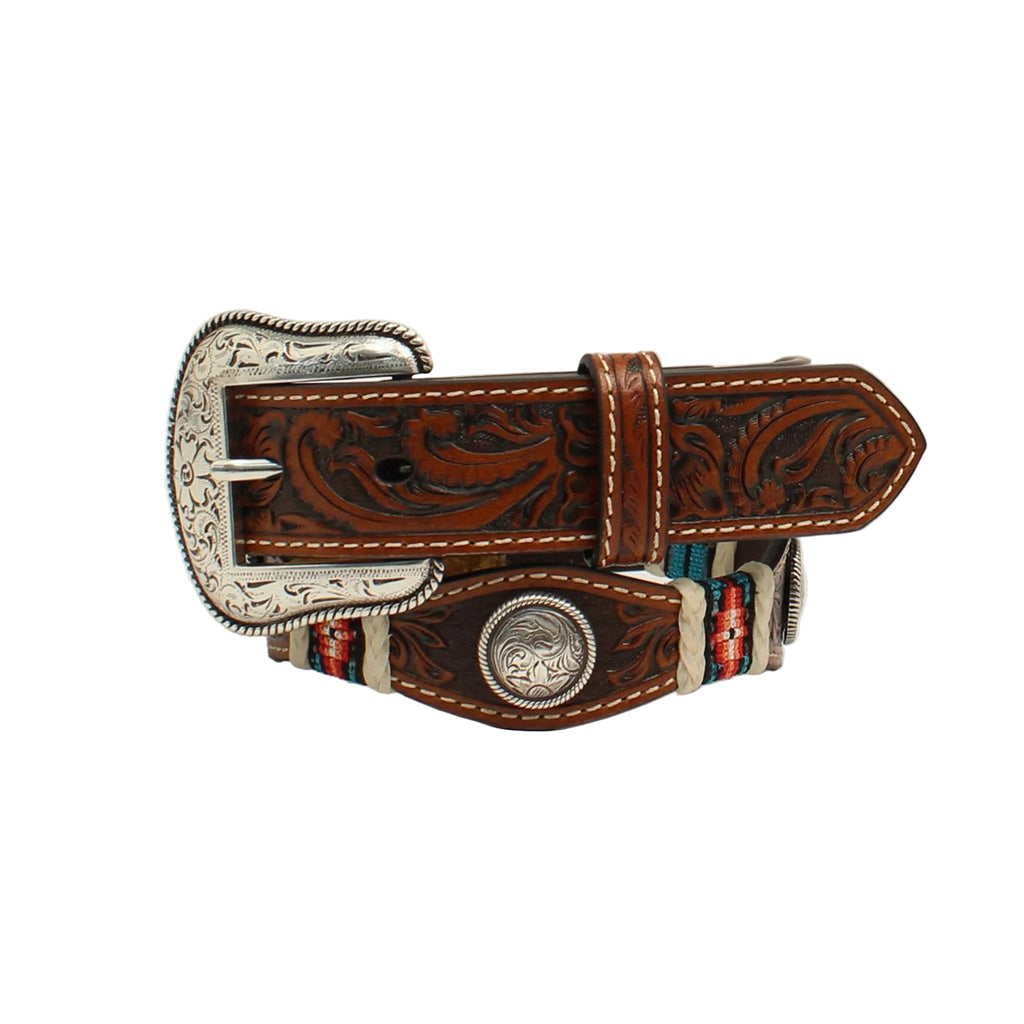 Nocona Kid's Flower Embroidery Round Concho Belt