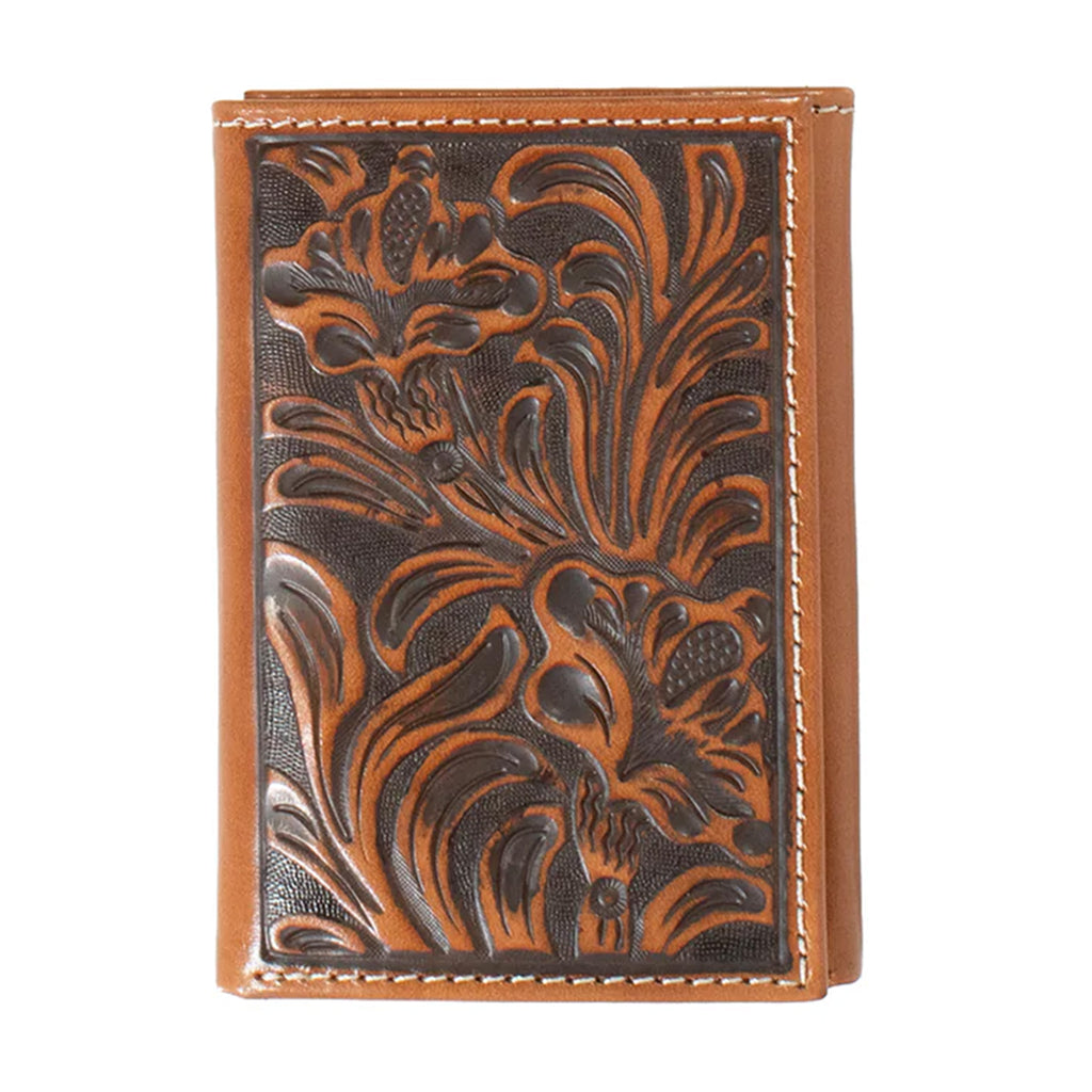 Nocona Men's Trifold Floral Embossed Wallet