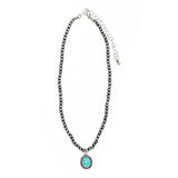 West and Company Dainty Navajo Pearl Oval Necklace