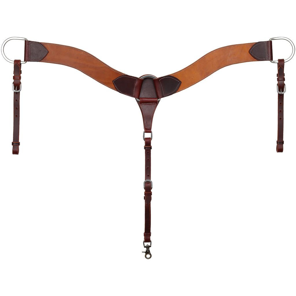 Full view of Showman Argentina Cow Leather Two Tone Breast Collar 