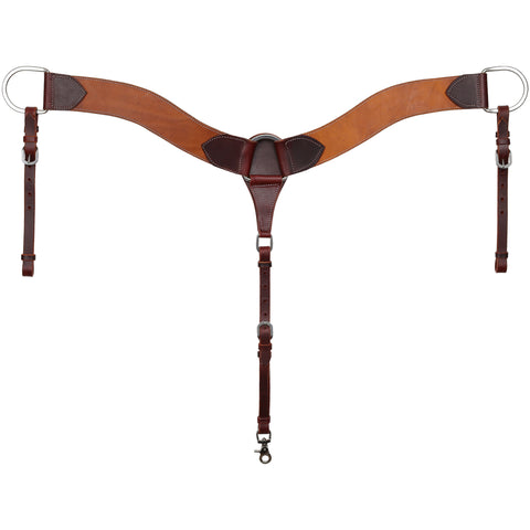 Full view of Showman Argentina Cow Leather Two Tone Breast Collar 