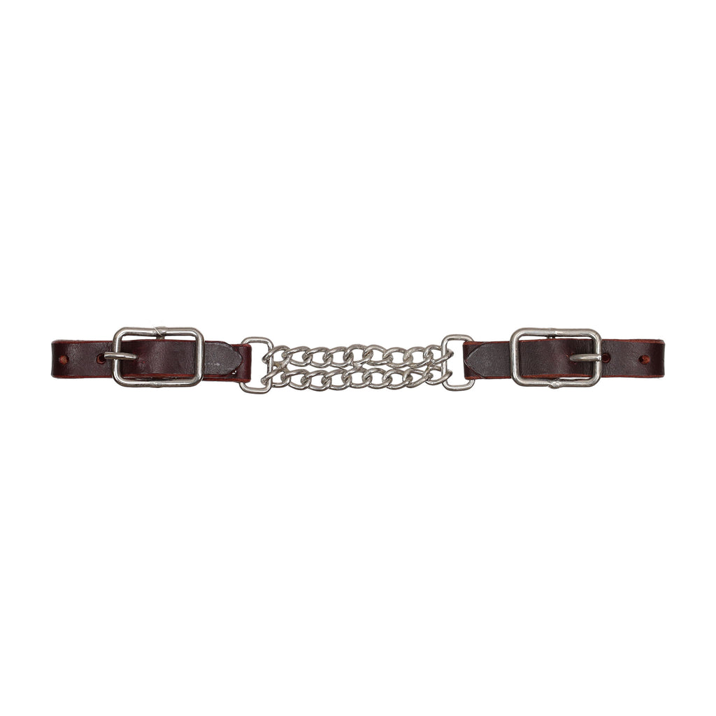 Full view of Showman Latigo Argentina Cow Leather Double Curb Chain