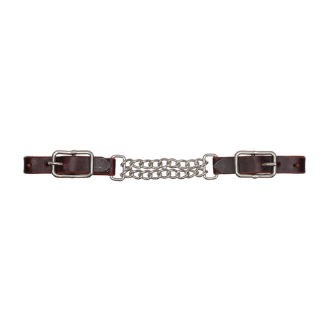 Full view of Showman Latigo Argentina Cow Leather Double Curb Chain