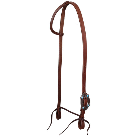 Full view of Showman Prairie Jewel Argentina Cow Leather One Ear Headstall