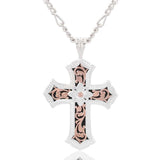 Rose Gold Scalloped Cross Necklace