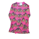 Pink Neon Moon Long Sleeve Mesh Top