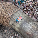 Spiny Turquoise Bar Necklace 