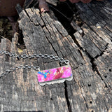 "T3" Pink Dhalia Bar Necklace