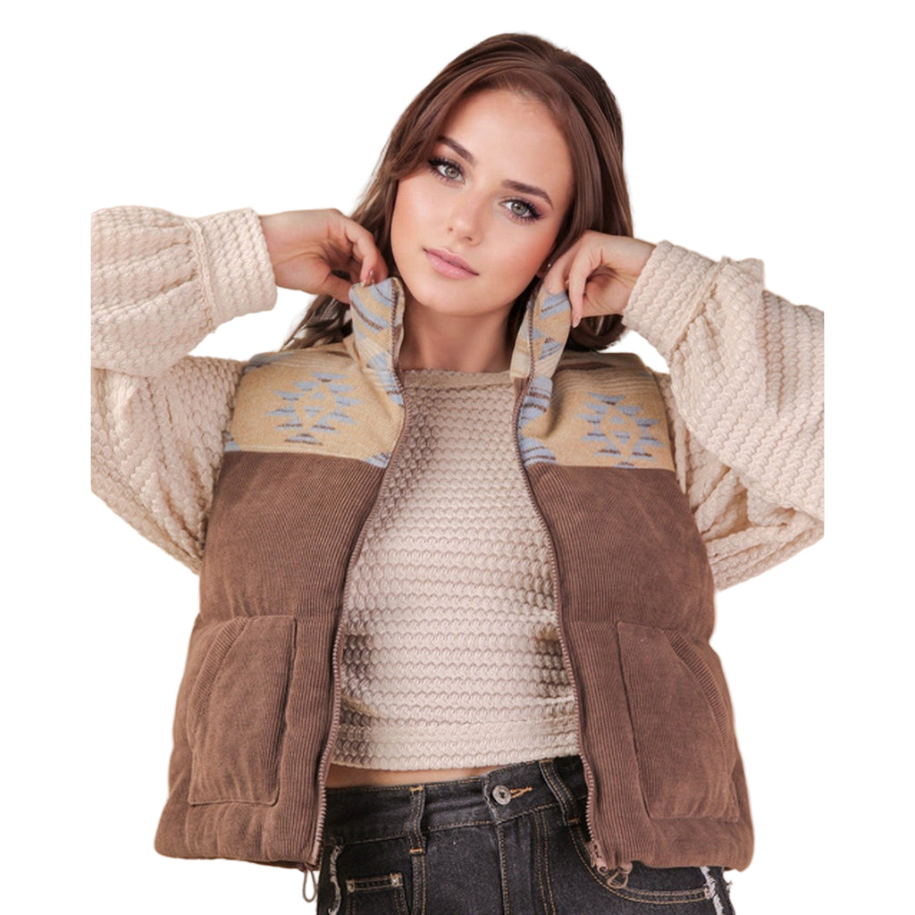 women-s-choc-tan-aztec-corduroy-puff-vest