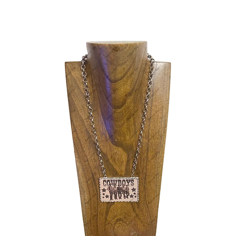 Full view of Large Cowboys Cameo Chain Necklace 