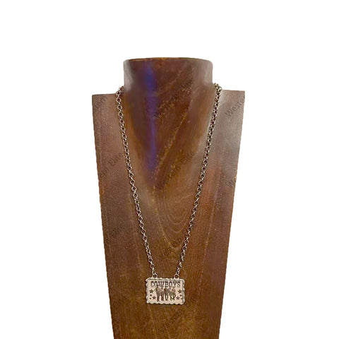 Full view of Small Cowboys Cameo Chain Necklace 