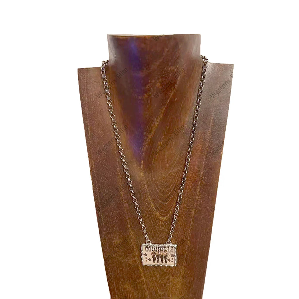 Full view of Small Cowgirls Cameo Chain Necklace