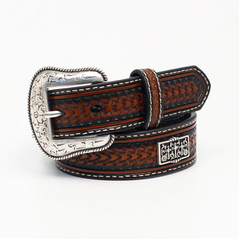 Nocona Youth Stained Edge 3 Cross Concho Belt