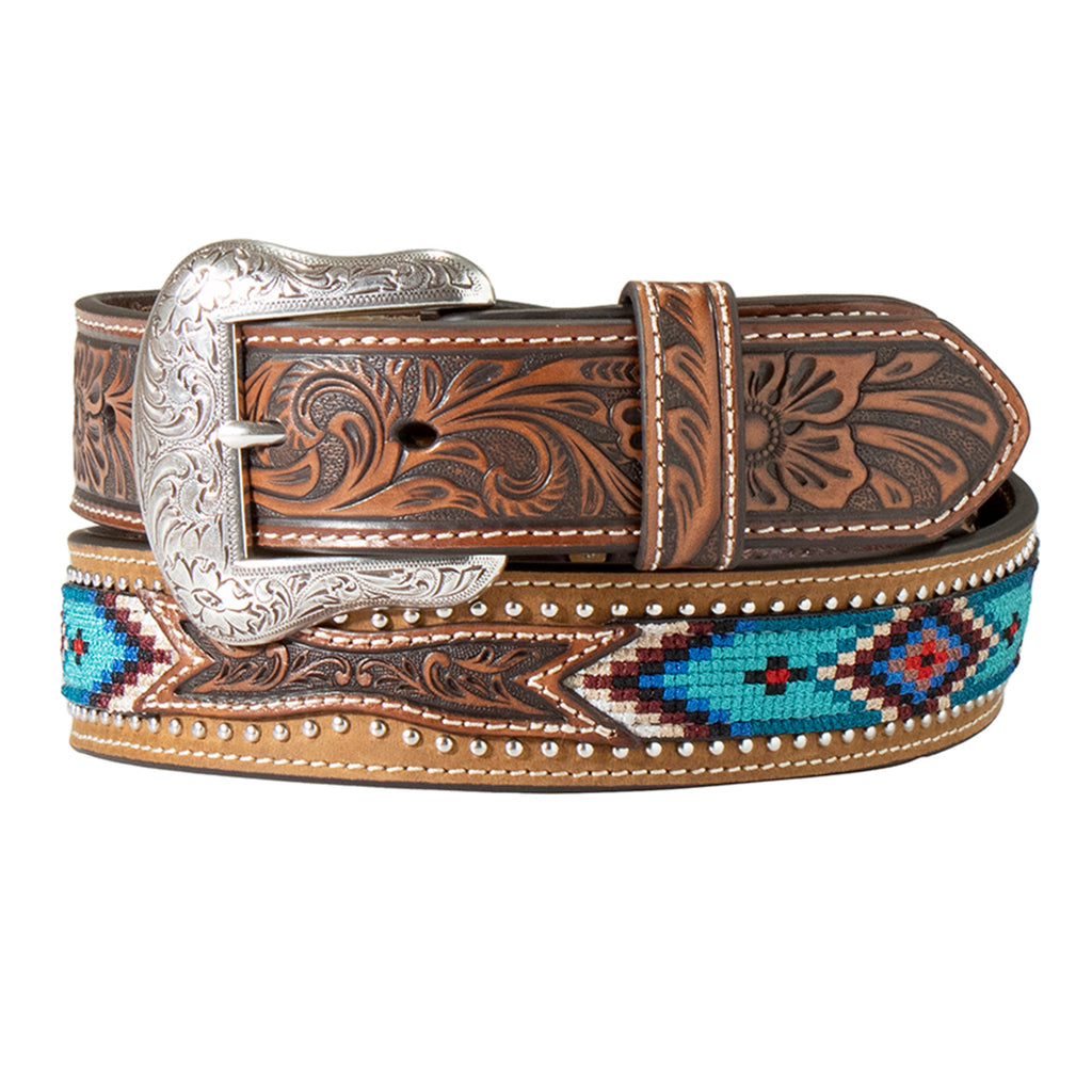 Nocona Men's Floral Embroidered Belt - Main Image