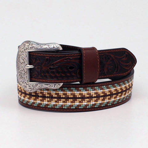 Nocona Men's Tabs Beaded Inlay Belt