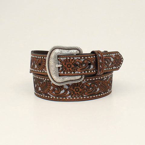 Nocona Men's Brown/Blue Inlay Belt