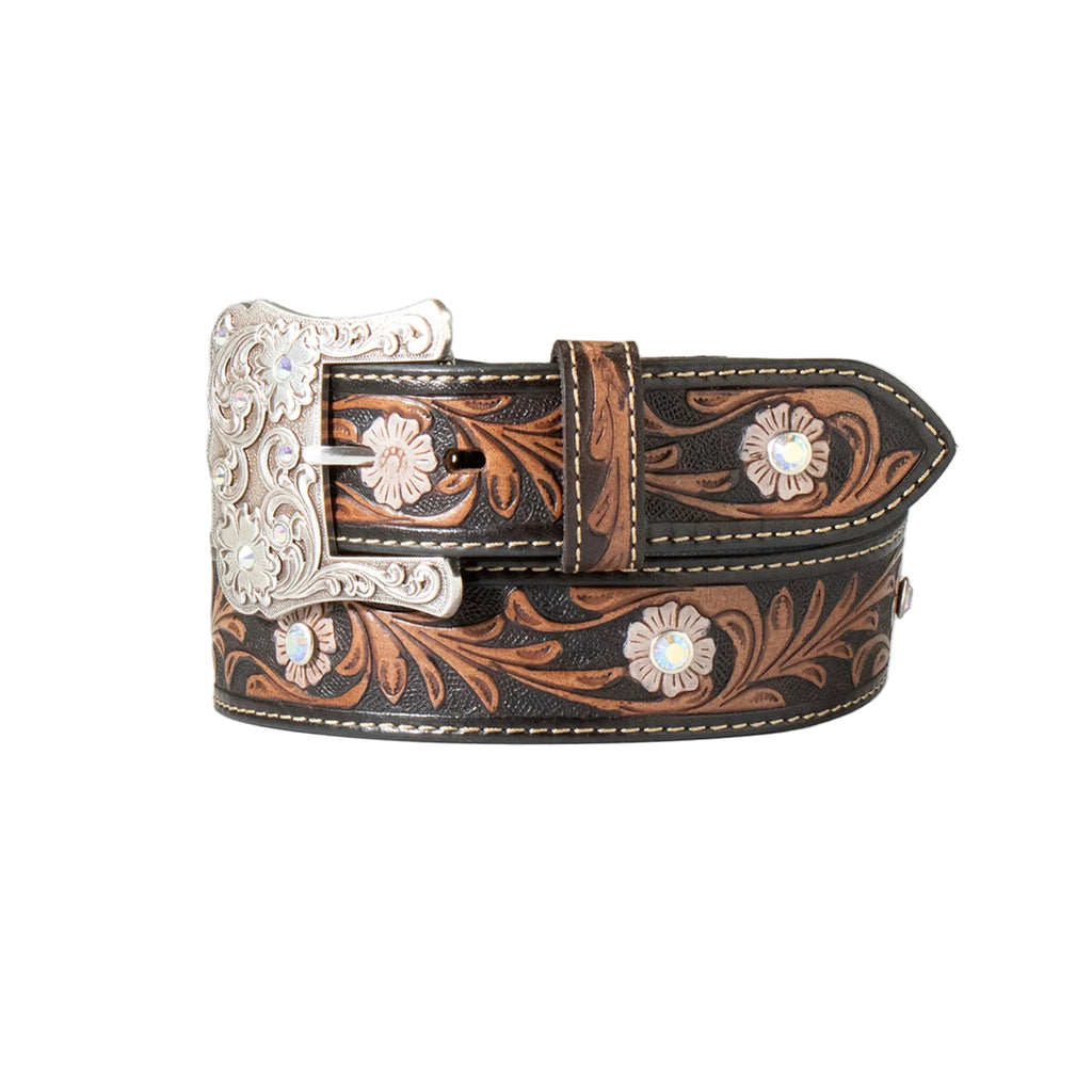 Nocona Women's Floral Tooled Western Belt-Front