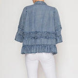 Chambray Ruffle Detailed Jacket