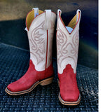 Red Elephant Boots with White tops 