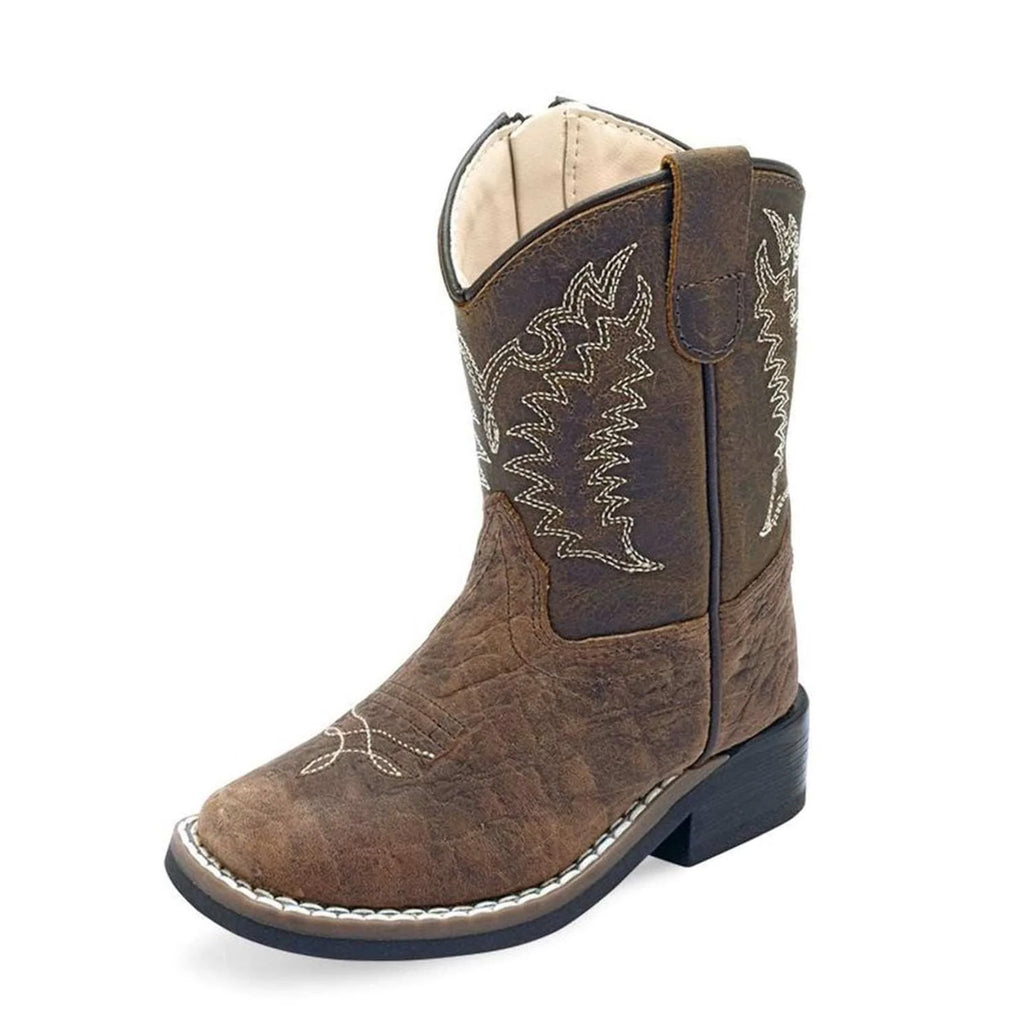 Old West Brown Square Toe Baby Boot