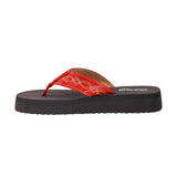 Western‑style Red Boot Stitch Flip Flops with detailed stitching, shown on a white background.