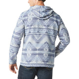 Wrangler Men's Blue Aztec 1/4 Zip Pullover