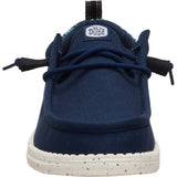 Front side view of Navy Teton Jacquard Wally Funk Shoe